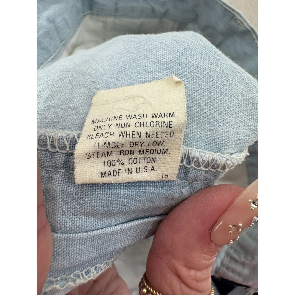 Polo Ralph Lauren - VTG Pleated Cotton Trousers - Light Blue - 34/32 - Mens